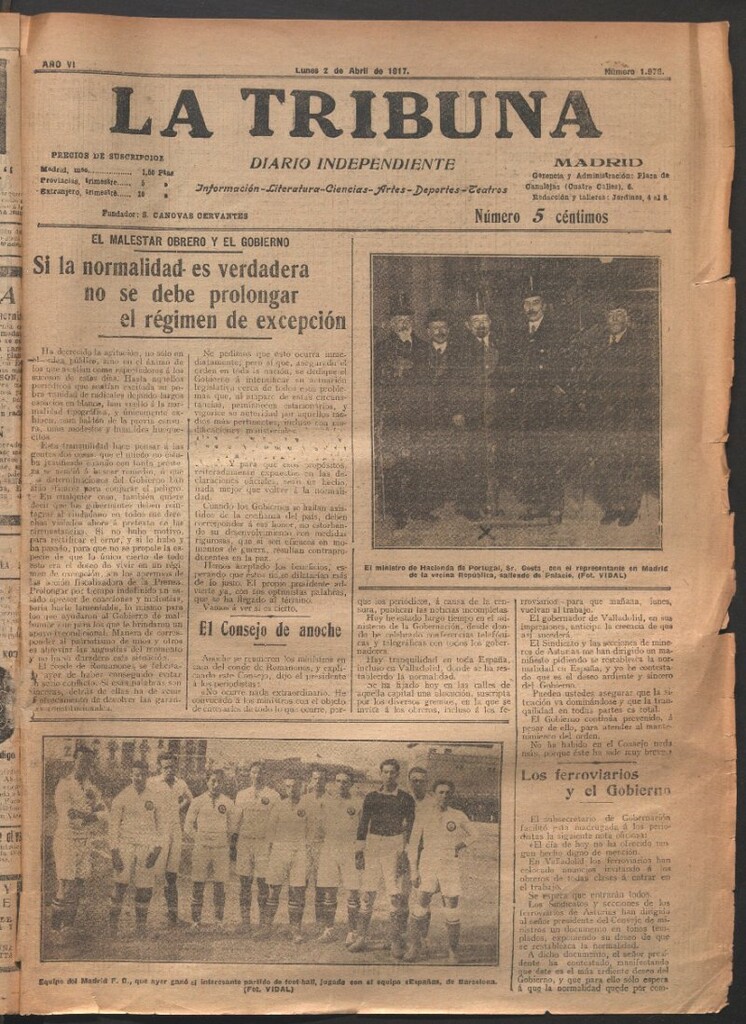Miniatura de La Tribuna del 2 de abril de 1917