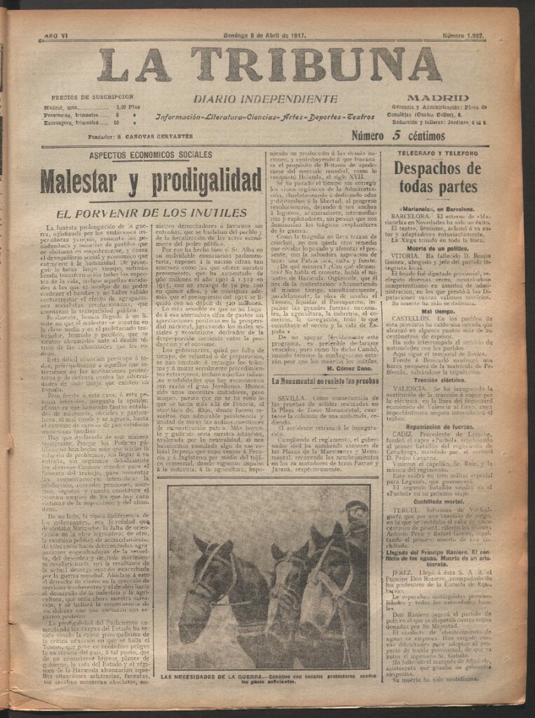 Miniatura de La Tribuna del 8 de abril de 1917