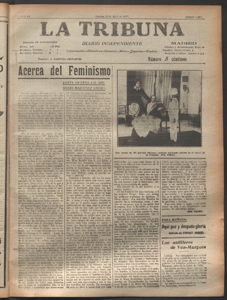 Miniatura de La Tribuna del 13 de abril de 1917