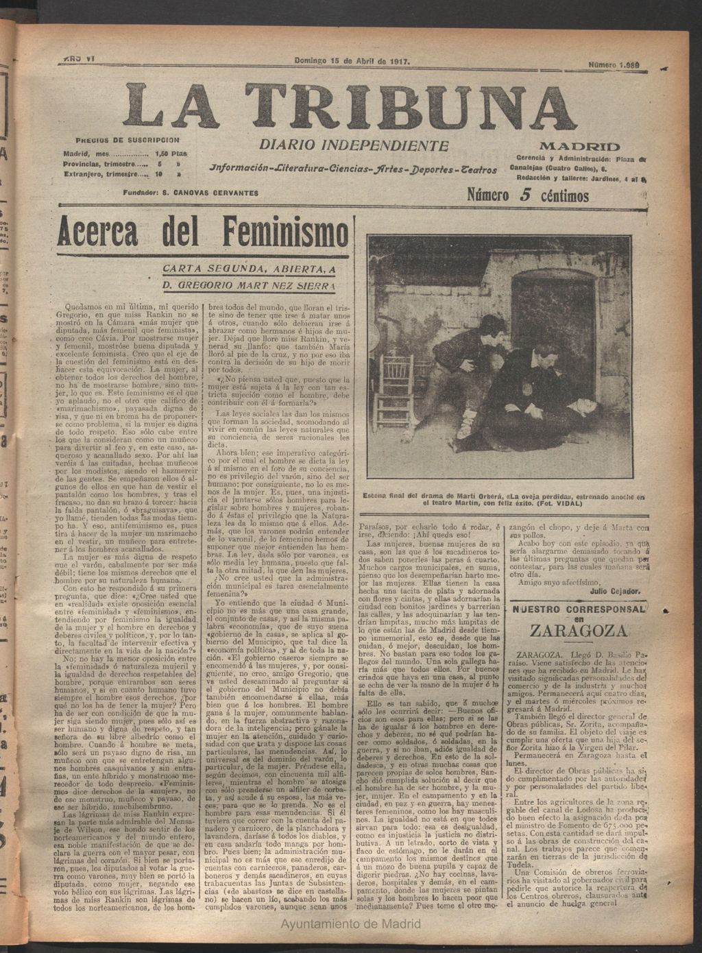 Miniatura de La Tribuna del 15 de abril de 1917