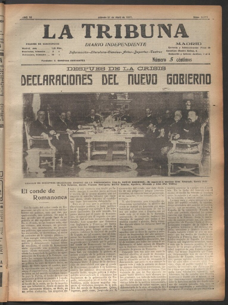 Miniatura de La Tribuna del 21 de abril de 1917