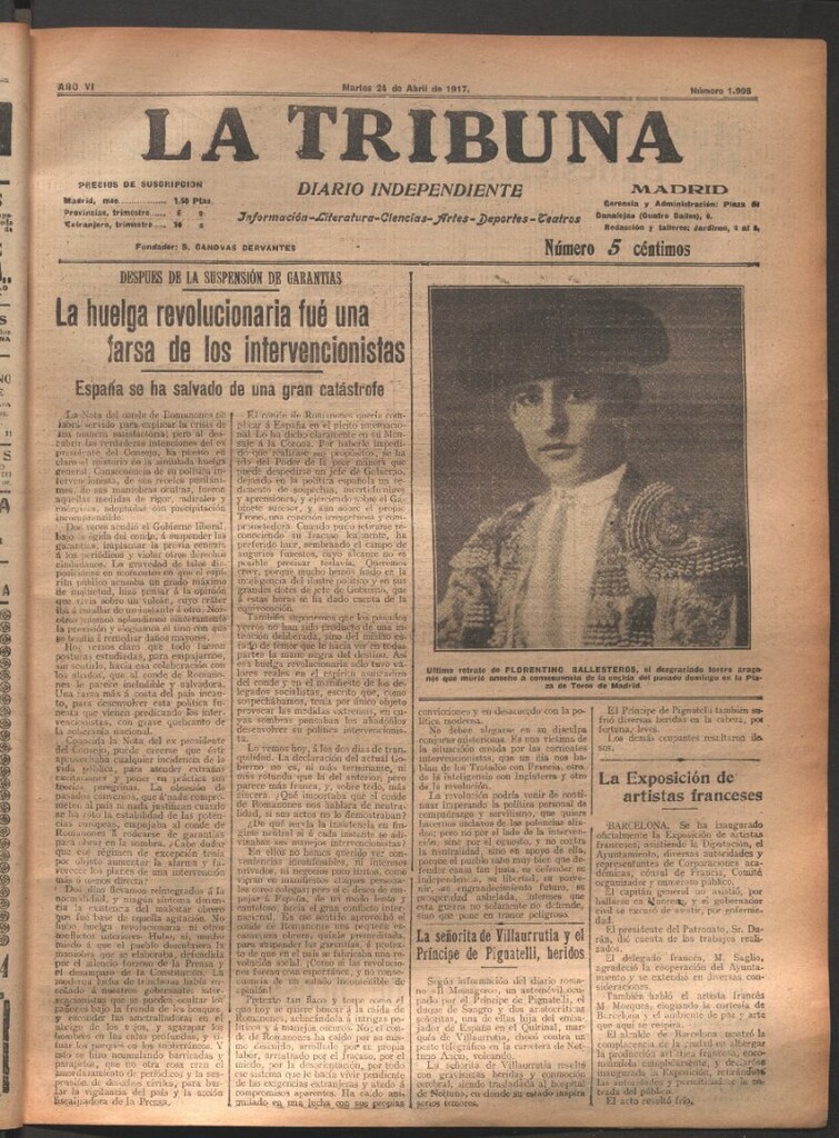 Miniatura de La Tribuna del 24 de abril de 1917