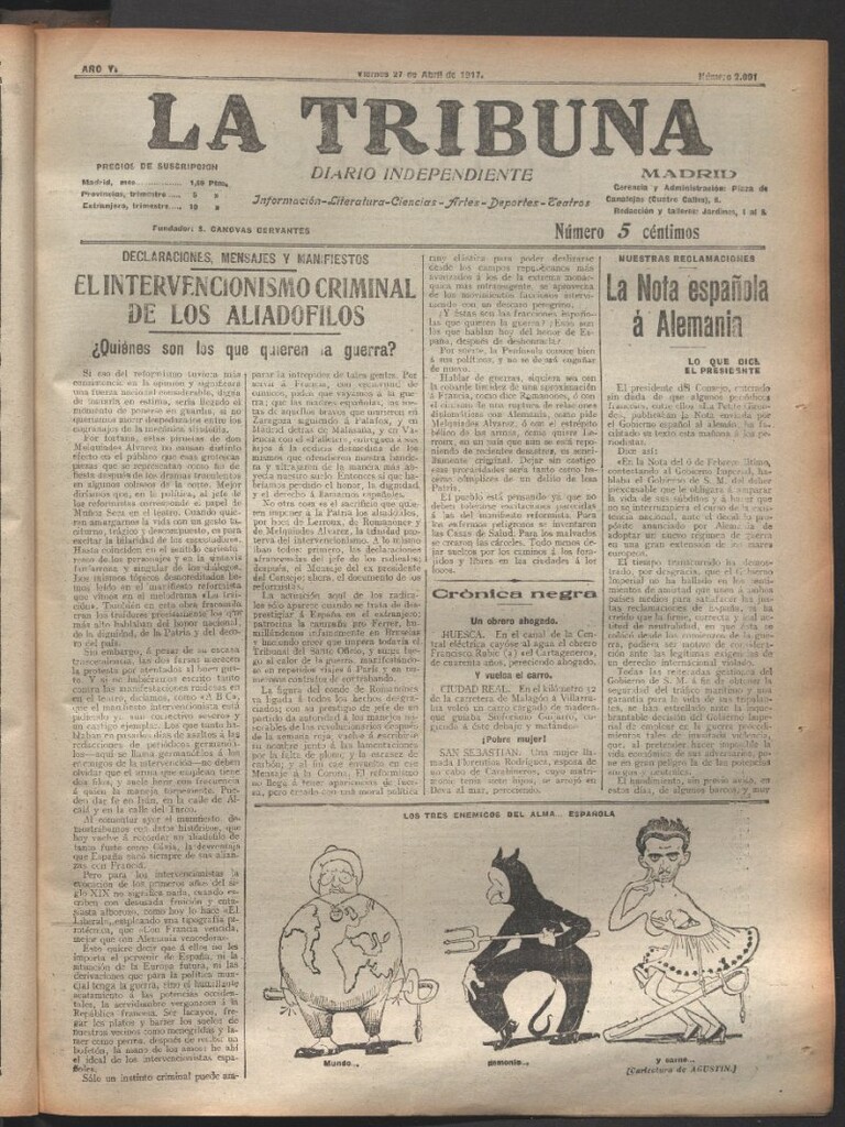 Miniatura de La Tribuna del 27 de abril de 1917