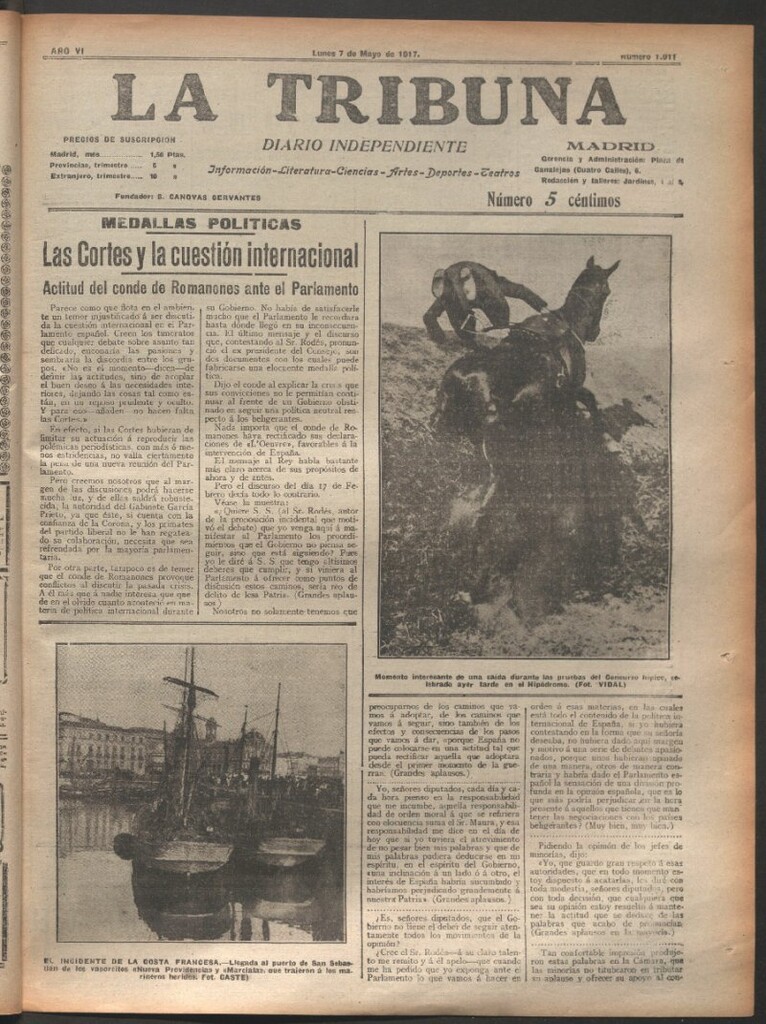Miniatura de La Tribuna del 7 de mayo de 1917