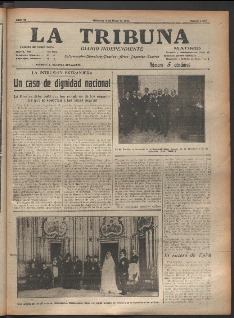 Miniatura de La Tribuna del 9 de mayo de 1917