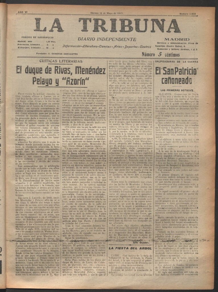 Miniatura de La Tribuna del 18 de mayo de 1917