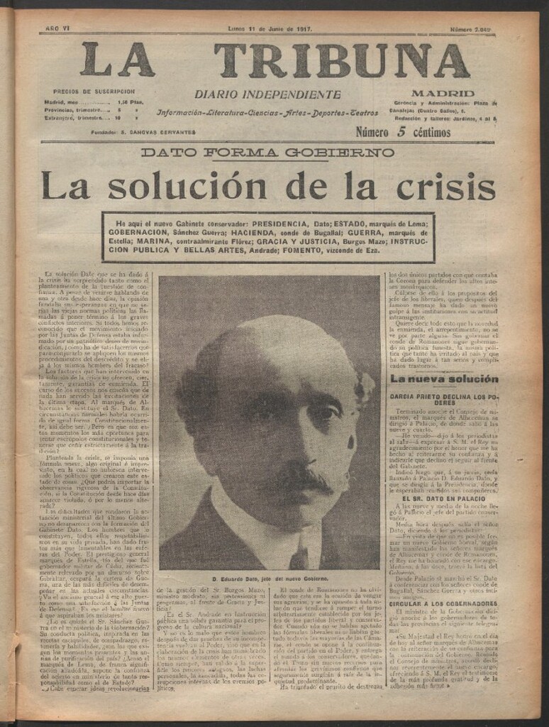 Miniatura de La Tribuna del 11 de junio de 1917