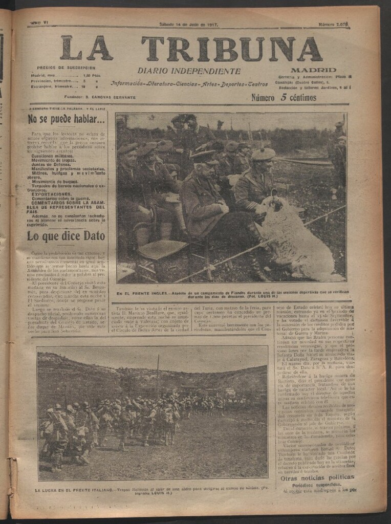 Miniatura de La Tribuna del 14 de julio de 1917
