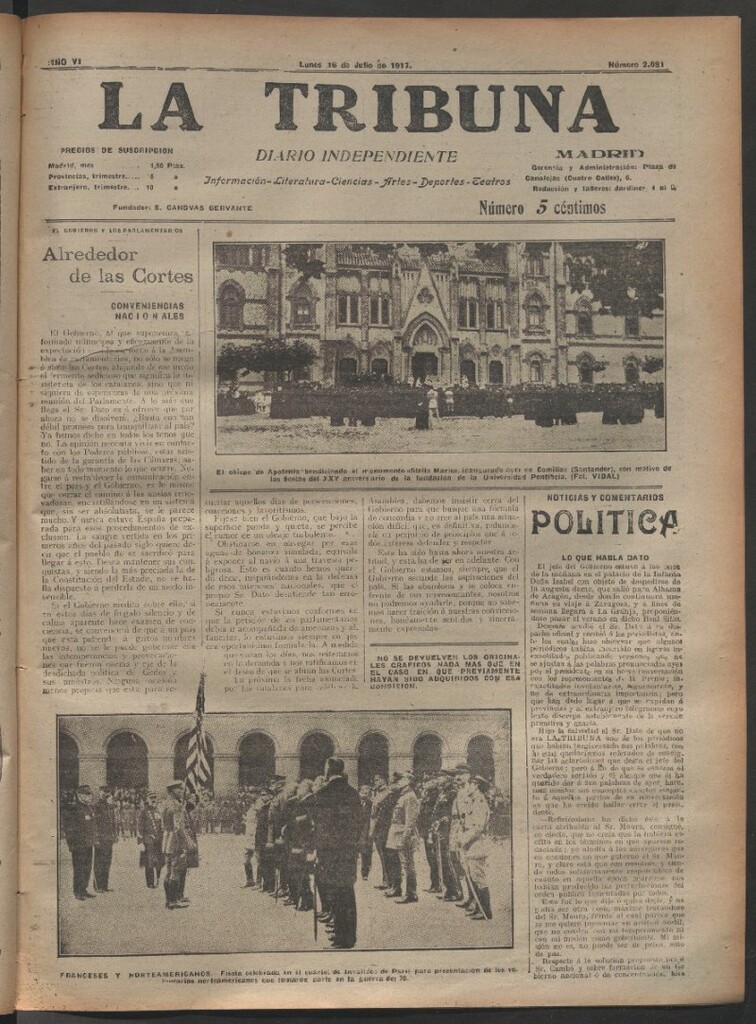 Miniatura de La Tribuna del 16 de julio de 1917