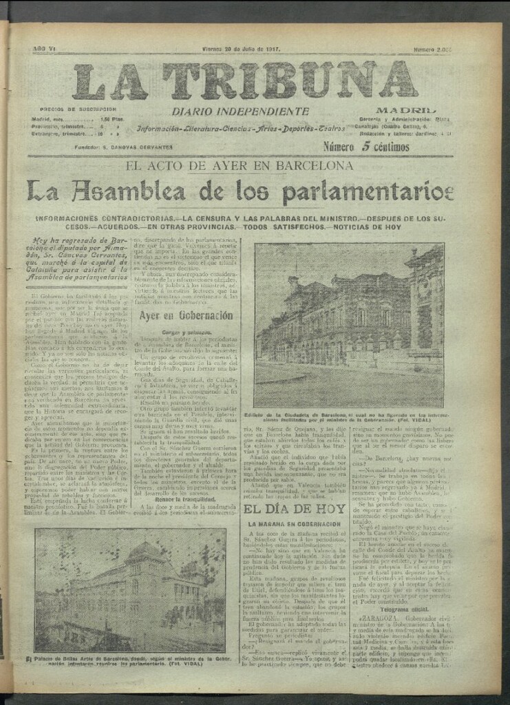 Miniatura de La Tribuna del 20 de julio de 1917