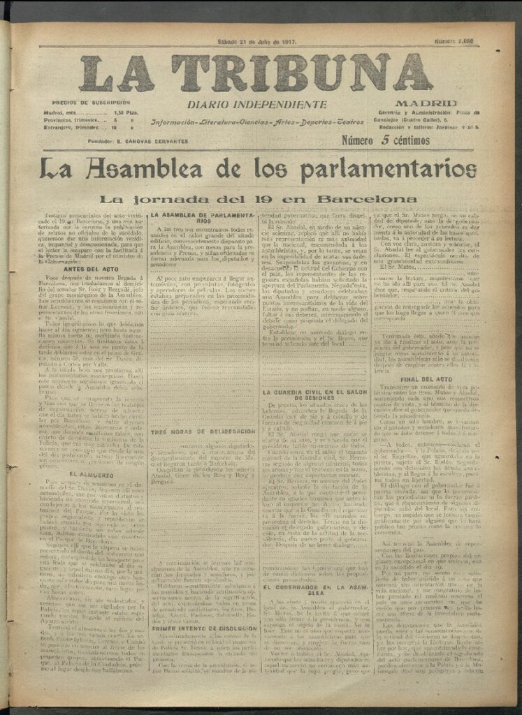 Miniatura de La Tribuna del 21 de julio de 1917