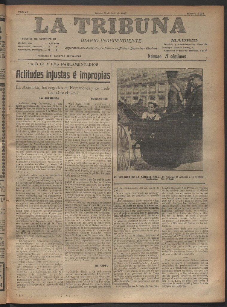 Miniatura de La Tribuna del 26 de julio de 1917