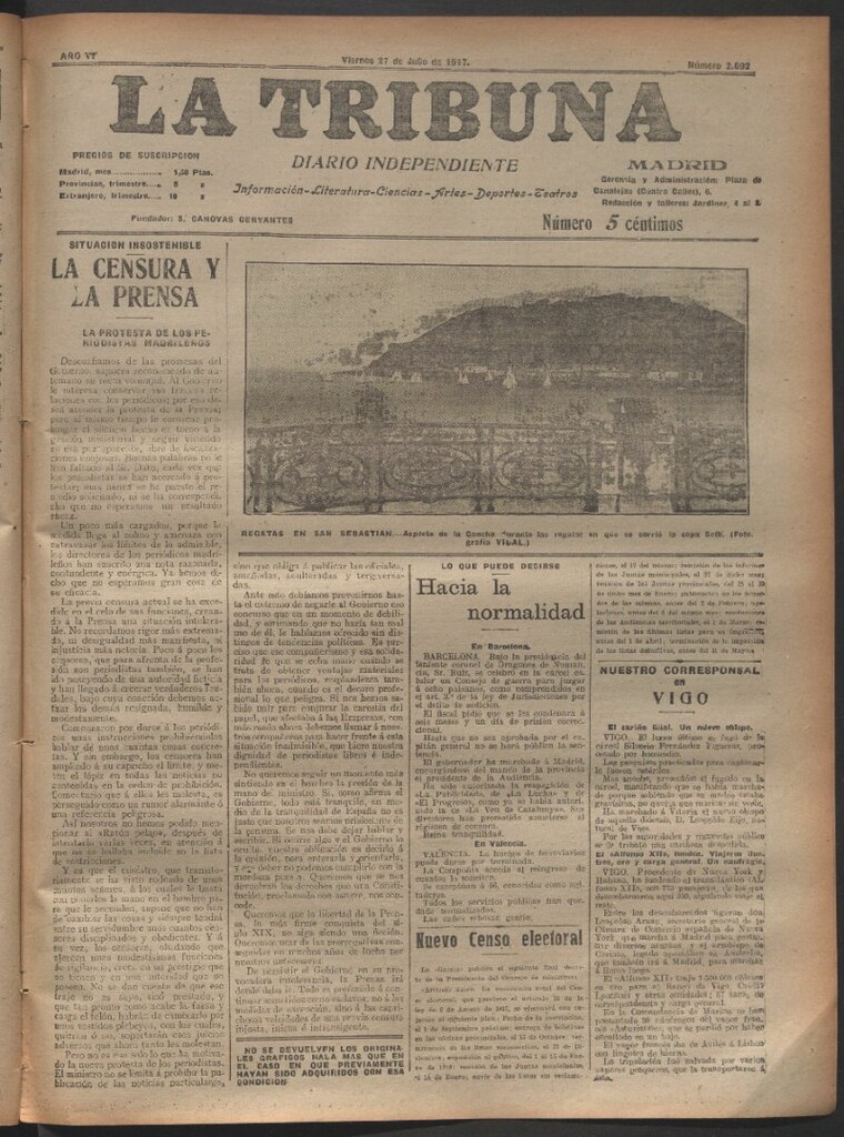 Miniatura de La Tribuna del 27 de julio de 1917