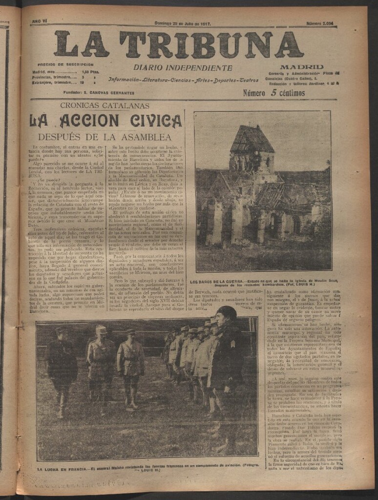 Miniatura de La Tribuna del 29 de julio de 1917