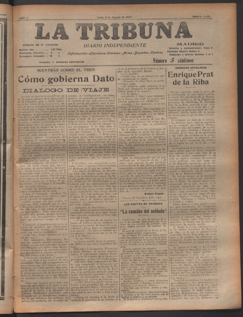 Miniatura de La Tribuna del 6 de agosto de 1917