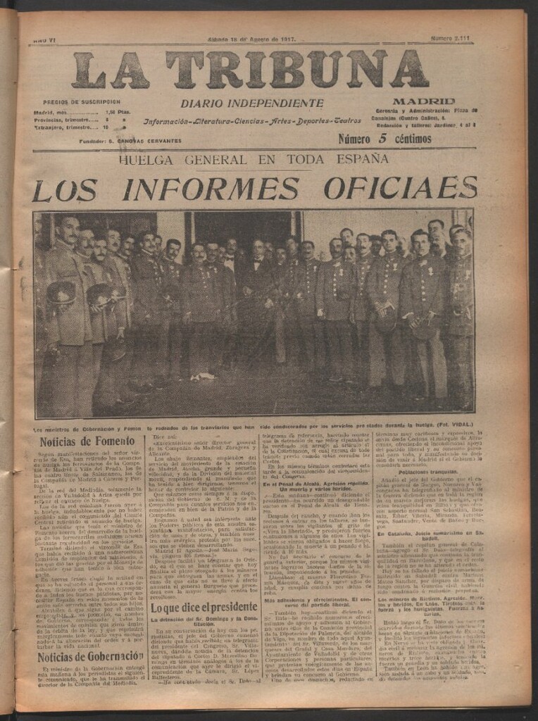 Miniatura de La Tribuna del 18 de agosto de 1917
