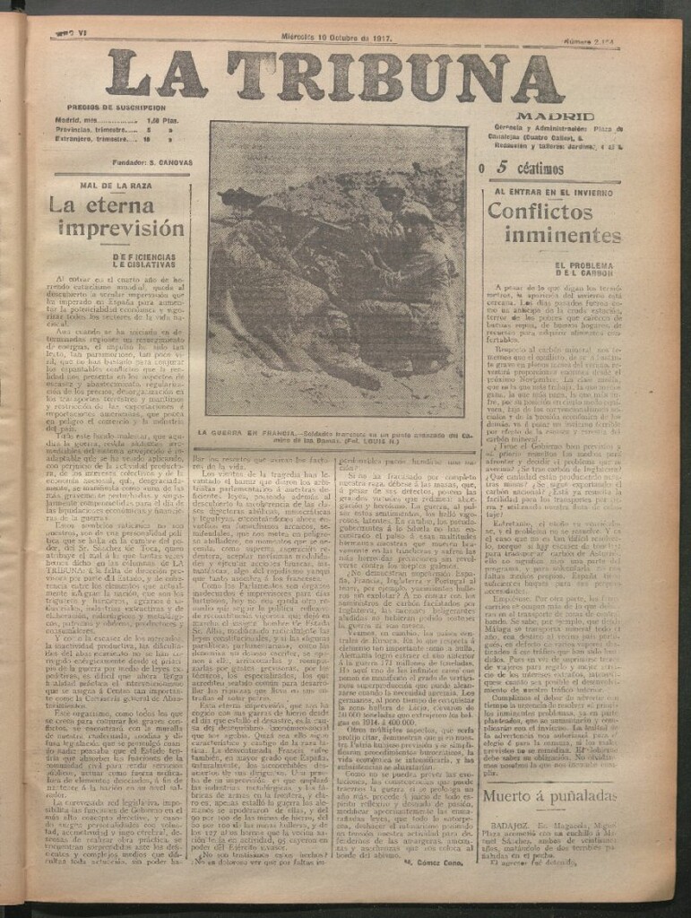 Miniatura de La Tribuna del 10 de octubre de 1917