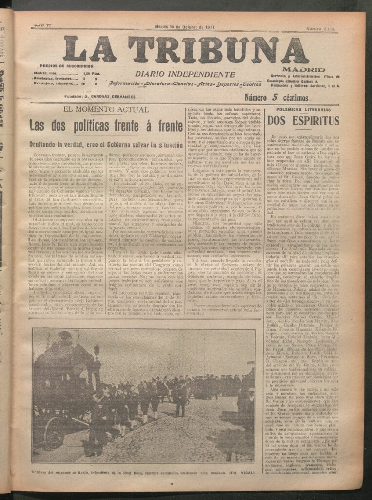 Miniatura de La Tribuna del 16 de octubre de 1917