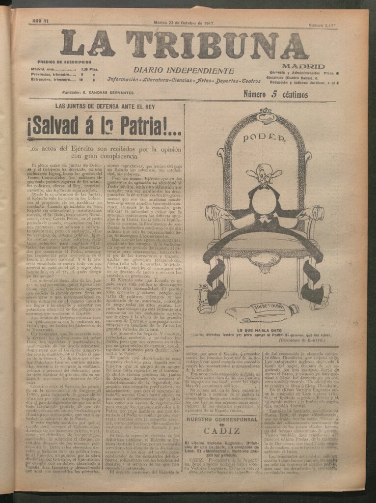 Miniatura de La Tribuna del 23 de octubre de 1917