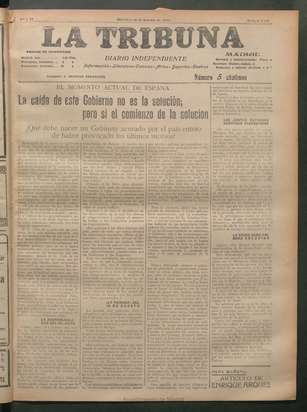 Miniatura de La Tribuna del 24 de octubre de 1917