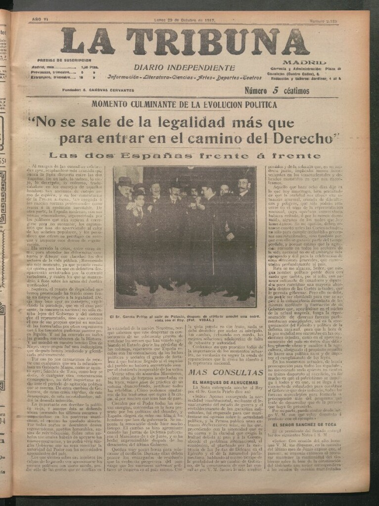 Miniatura de La Tribuna del 29 de octubre de 1917