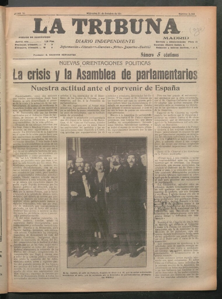 Miniatura de La Tribuna del 31 de octubre de 1917