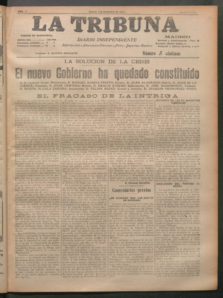 Miniatura de La Tribuna del 3 de noviembre de 1917