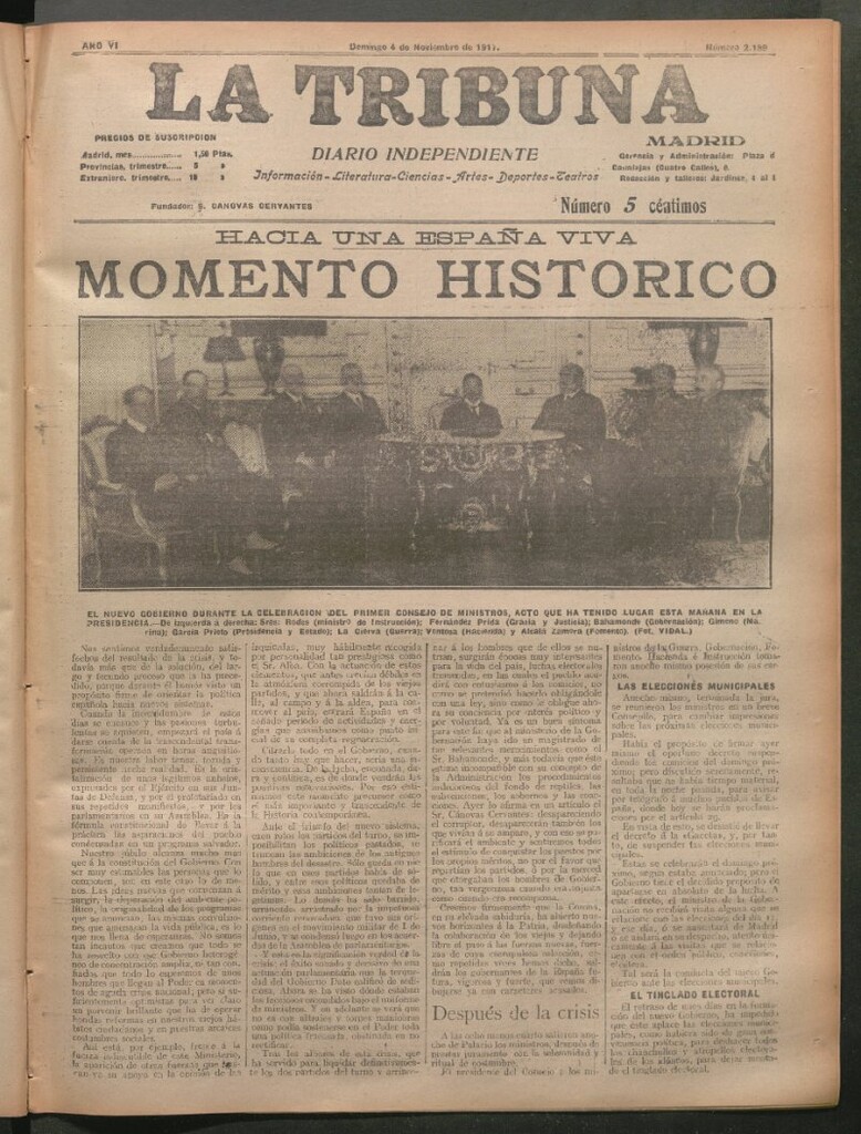Miniatura de La Tribuna del 4 de noviembre de 1917