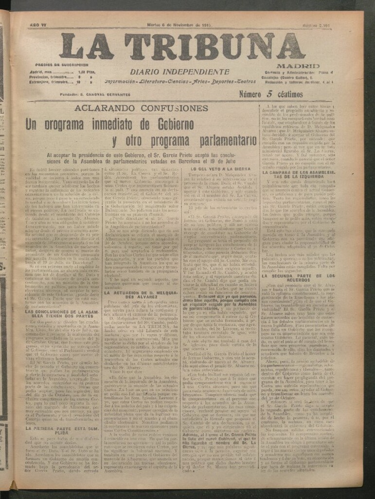 Miniatura de La Tribuna del 6 de noviembre de 1917