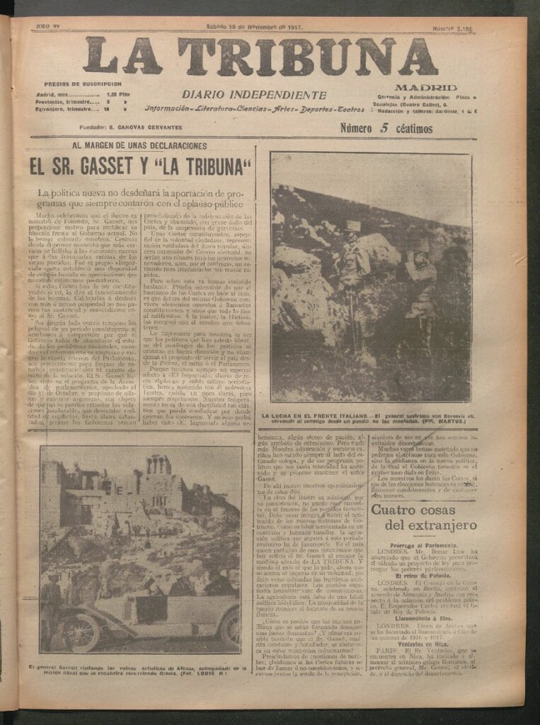 Miniatura de La Tribuna del 10 de noviembre de 1917
