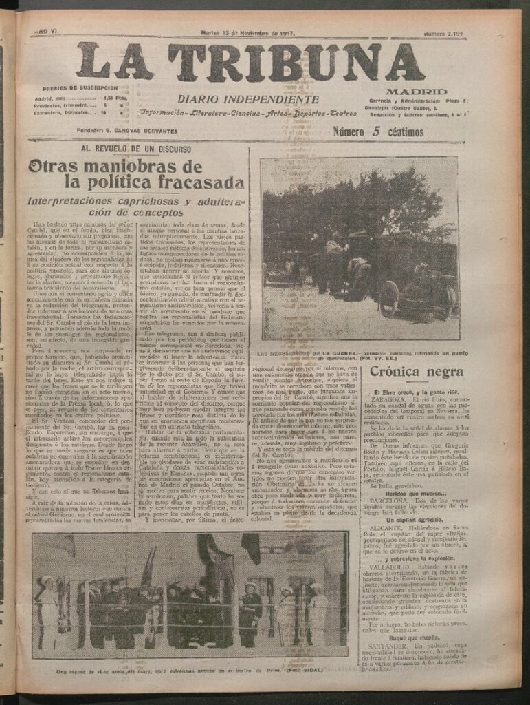 Miniatura de La Tribuna del 13 de noviembre de 1917