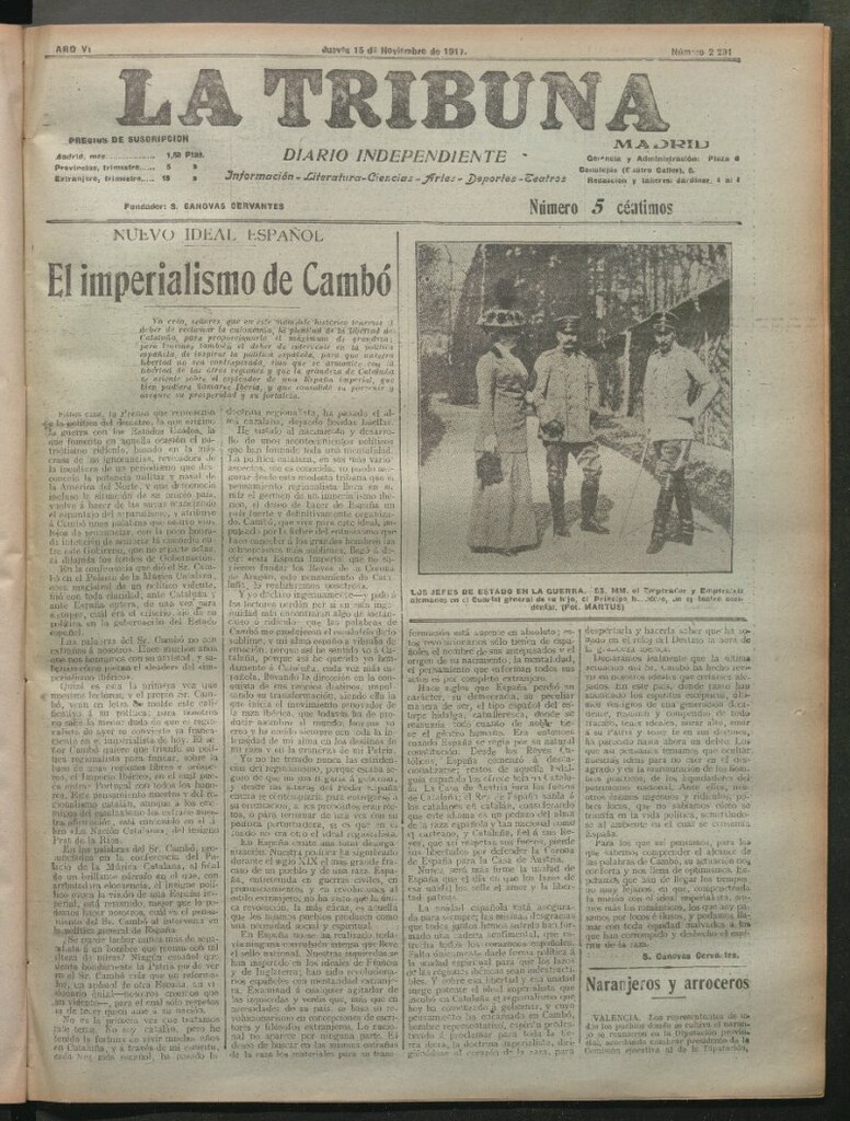 Miniatura de La Tribuna del 15 de noviembre de 1917