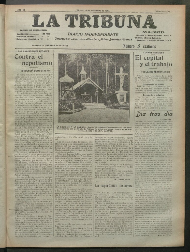 Miniatura de La Tribuna del 16 de noviembre de 1917