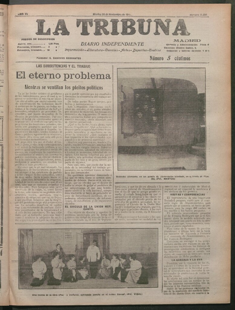 Miniatura de La Tribuna del 20 de noviembre de 1917
