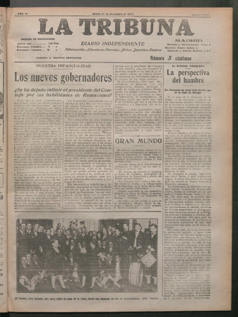 Miniatura de La Tribuna del 27 de noviembre de 1917