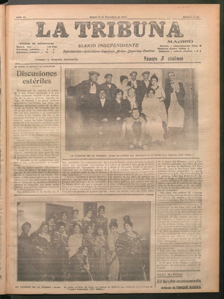Miniatura de La Tribuna del 20 de diciembre de 1917