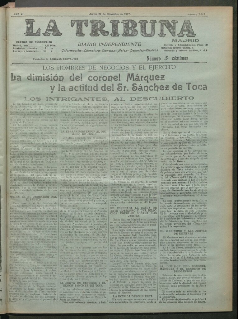 Miniatura de La Tribuna del 27 de diciembre de 1917