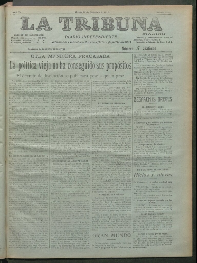 Miniatura de La Tribuna del 28 de diciembre de 1917