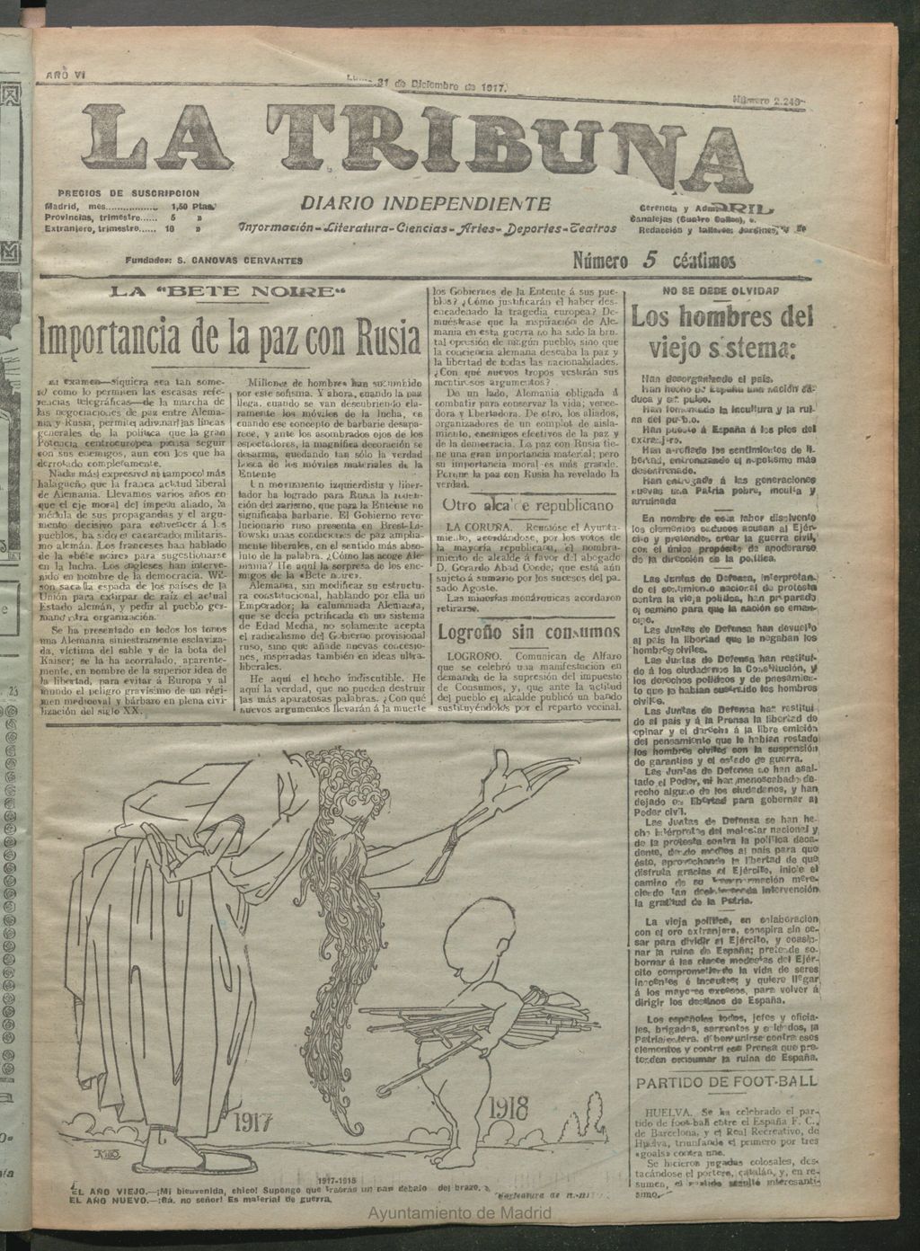 Miniatura de La Tribuna del 31 de diciembre de 1917