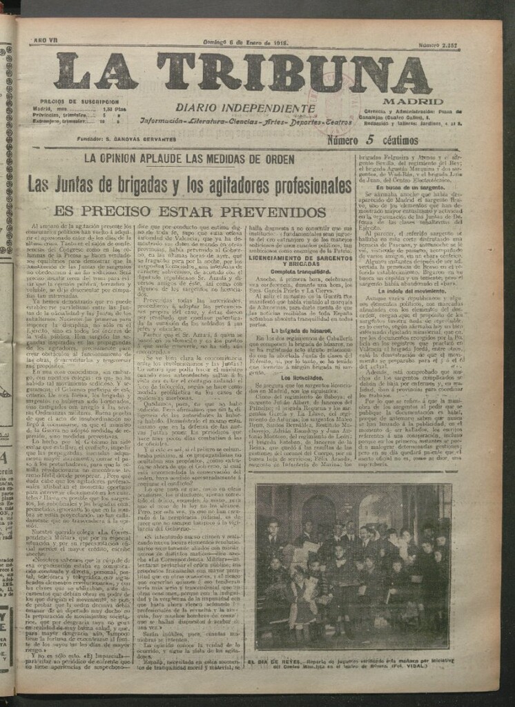 Miniatura de La Tribuna del 6 de enero de 1918