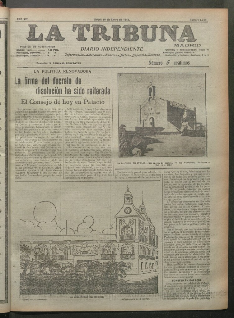 Miniatura de La Tribuna del 10 de enero de 1918