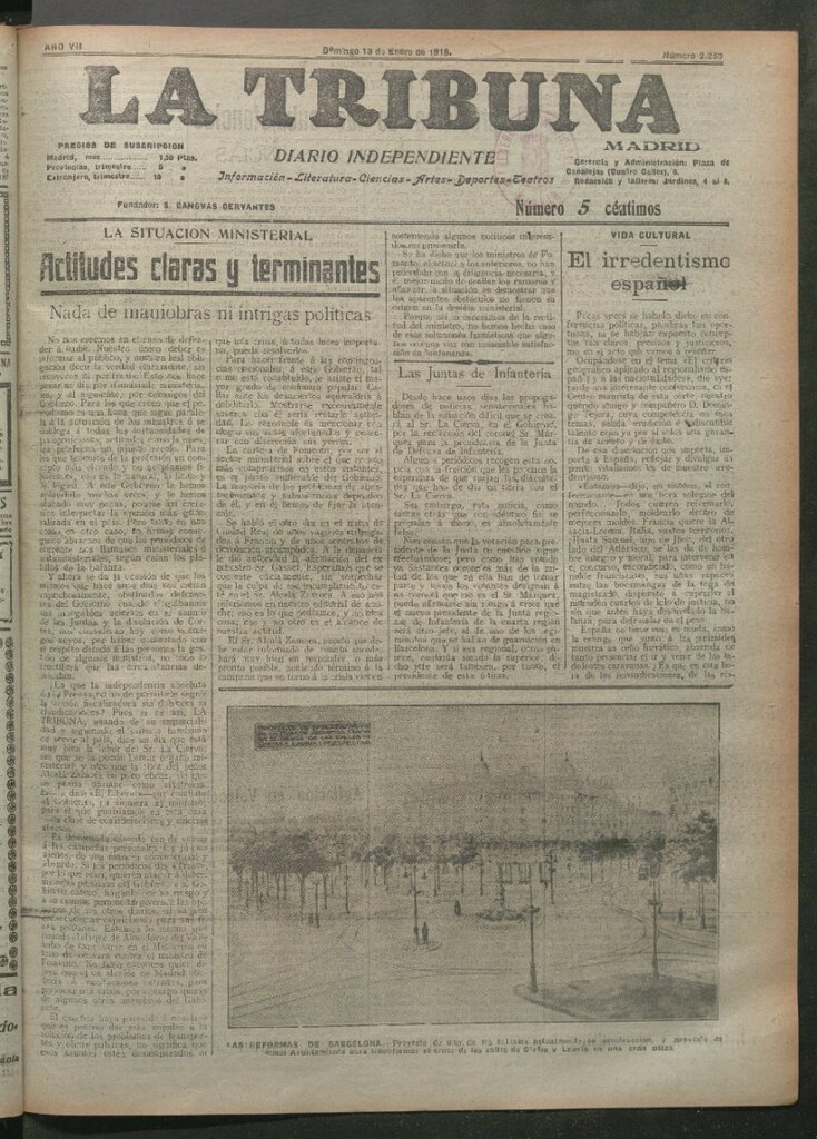 Miniatura de La Tribuna del 13 de enero de 1918