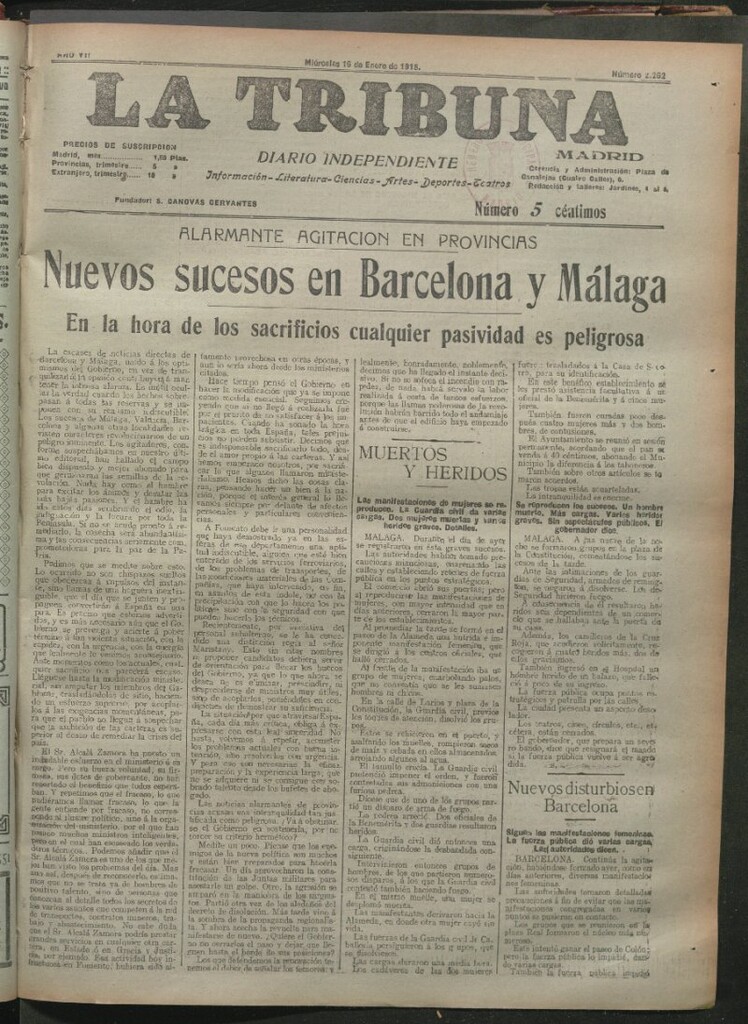 Miniatura de La Tribuna del 16 de enero de 1918