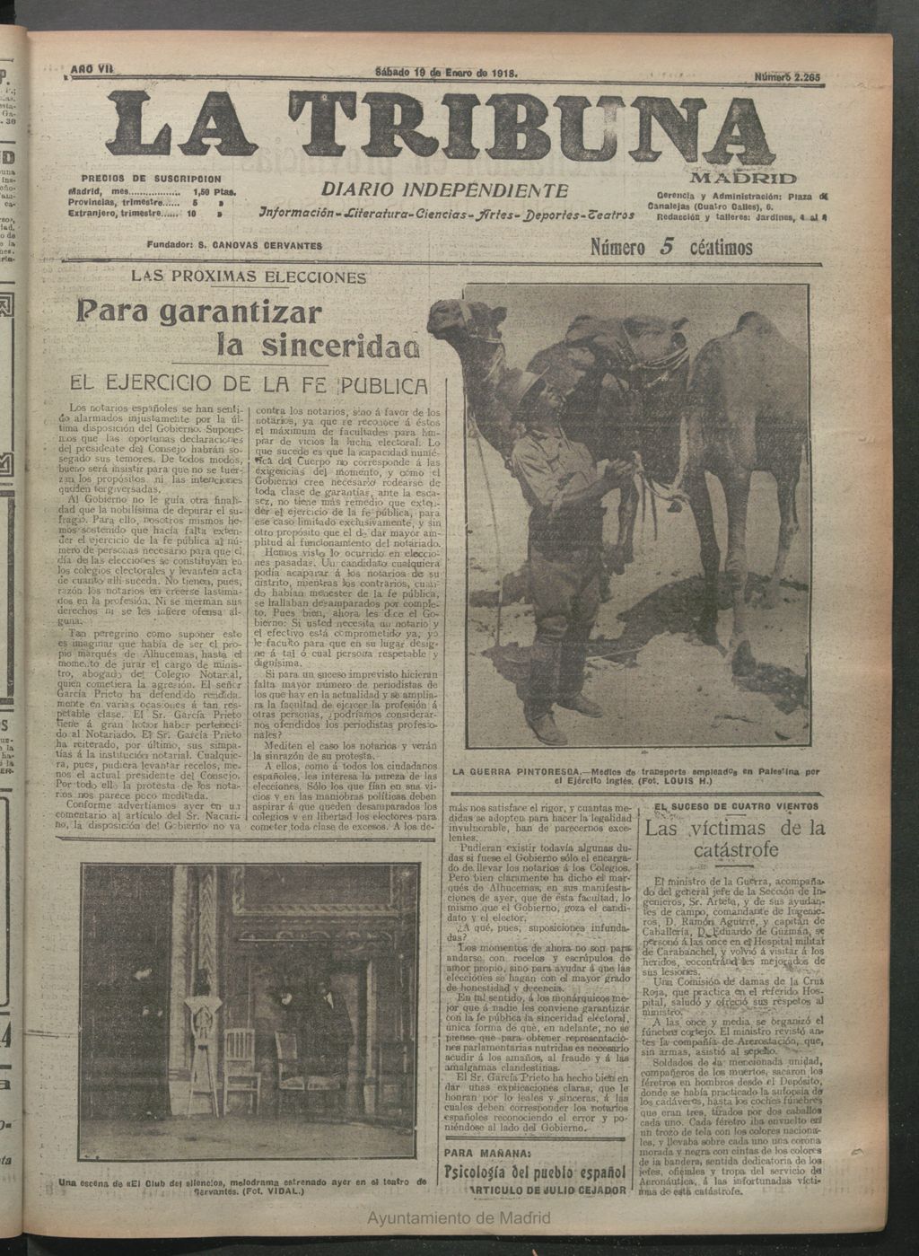 Miniatura de La Tribuna del 19 de enero de 1918