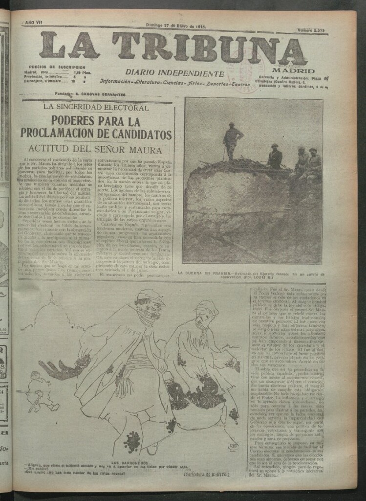 Miniatura de La Tribuna del 27 de enero de 1918