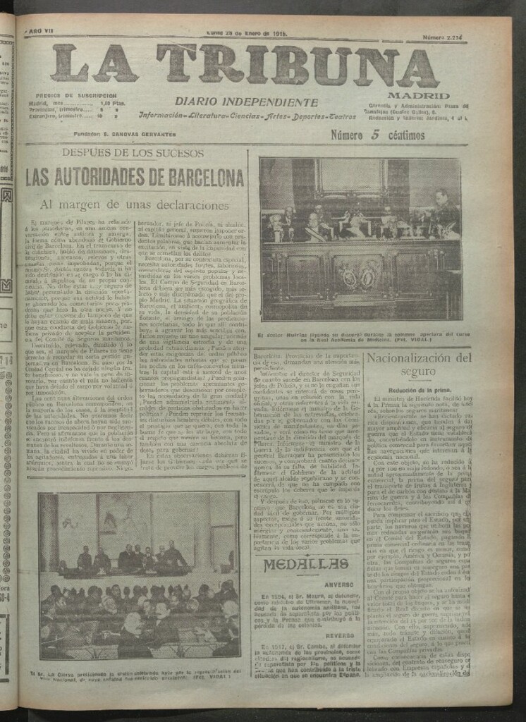 Miniatura de La Tribuna del 28 de enero de 1918