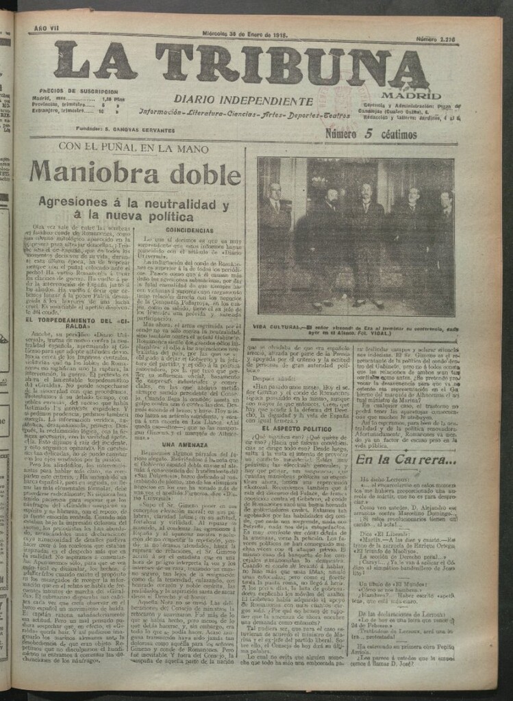 Miniatura de La Tribuna del 30 de enero de 1918