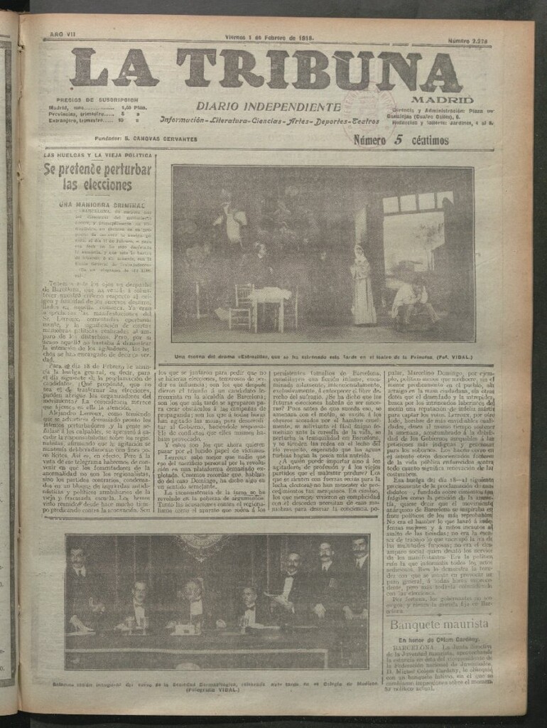 Miniatura de La Tribuna del 1 de febrero de 1918