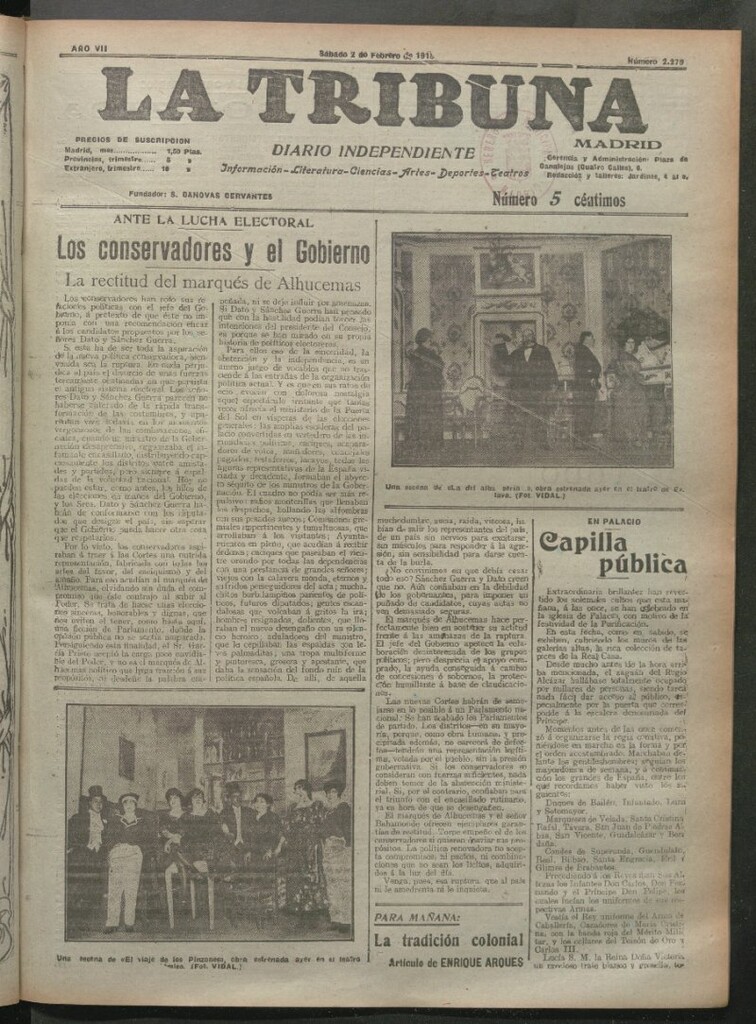 Miniatura de La Tribuna del 2 de febrero de 1918