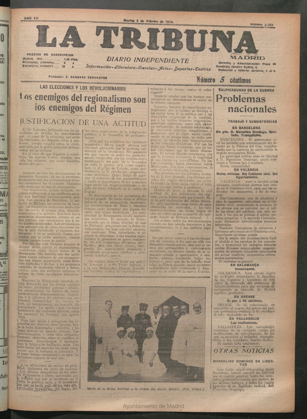 Miniatura de La Tribuna del 5 de febrero de 1918